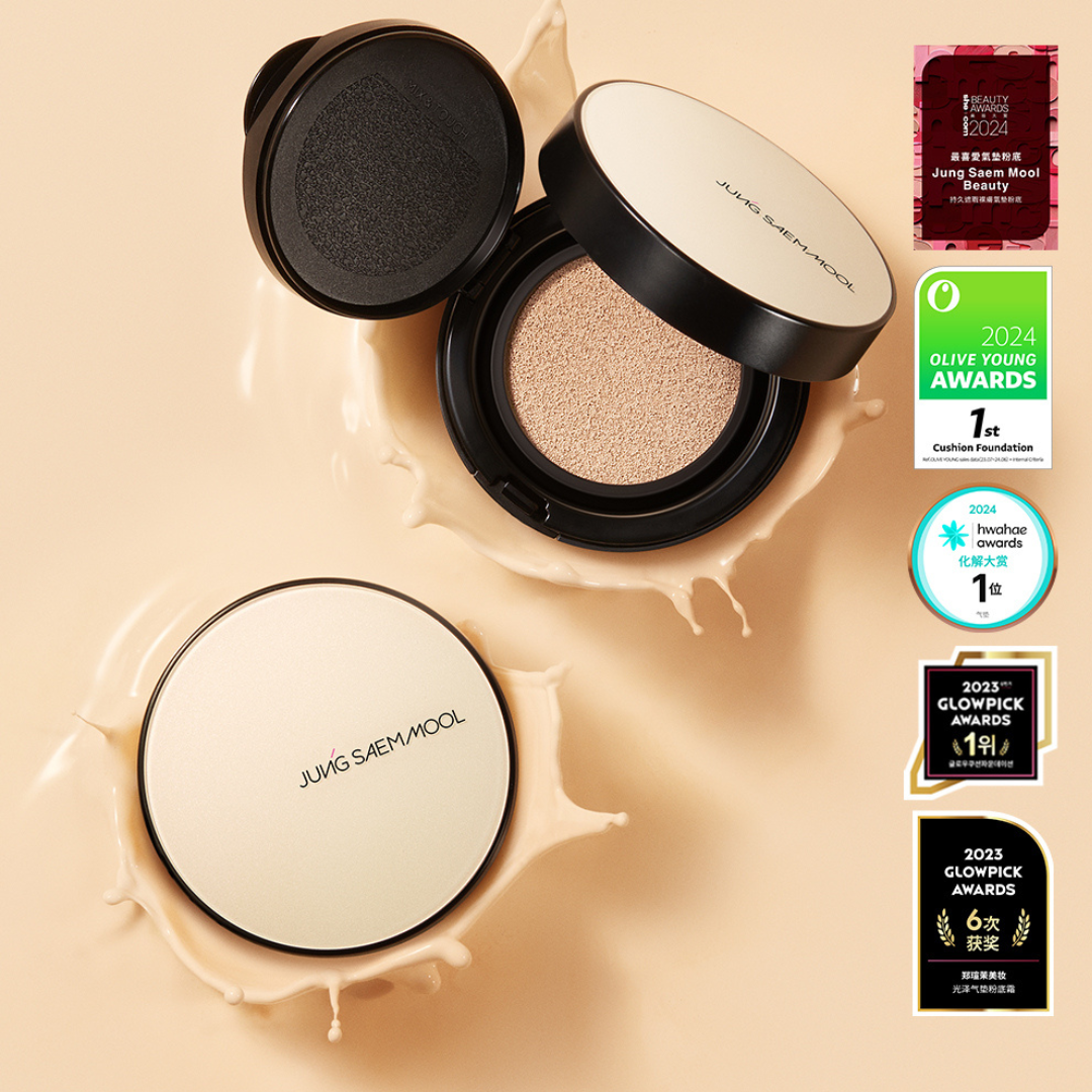 (Pre-order) JUNG SAEM MOOL | Essential Skin Nuder Cushion Set 持久遮瑕裸膚氣墊粉底 (附送補充裝)
