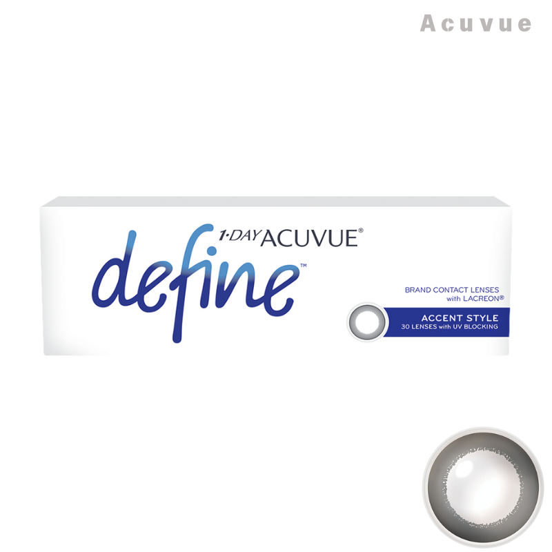 Acuvue｜Define 亮麗黑 Accent Style 日拋彩色隱形眼鏡｜30片  Shinepretty_hk