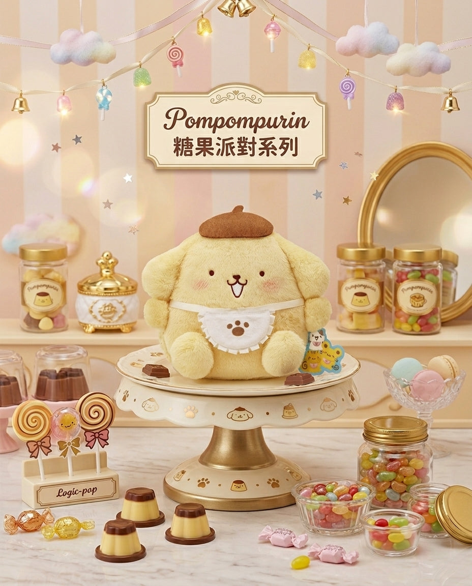 (新品代購-預訂) 布旬狗 Pompompurin - 糖果派對系列毛絨袋 - Shinepretty_hk